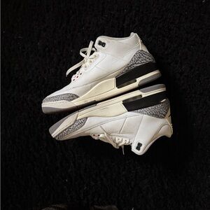 Jordan 3 Retro White and Gray Sneakers